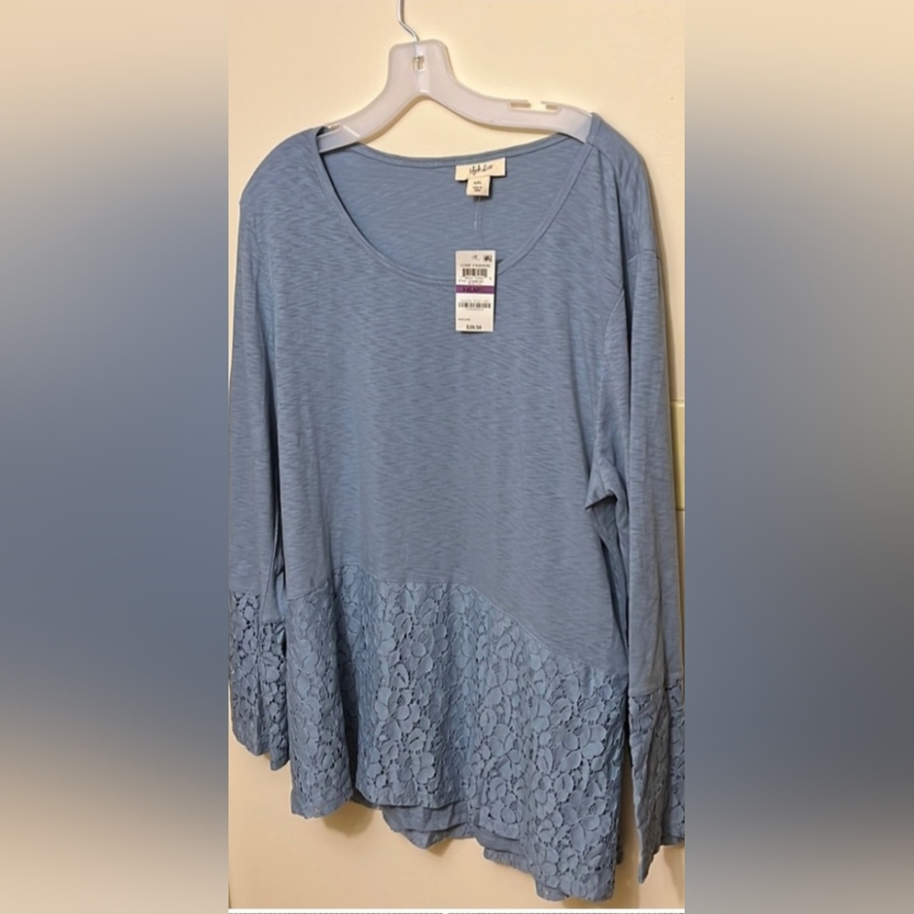Style & Co. Long sleeve, light blue top, NWT